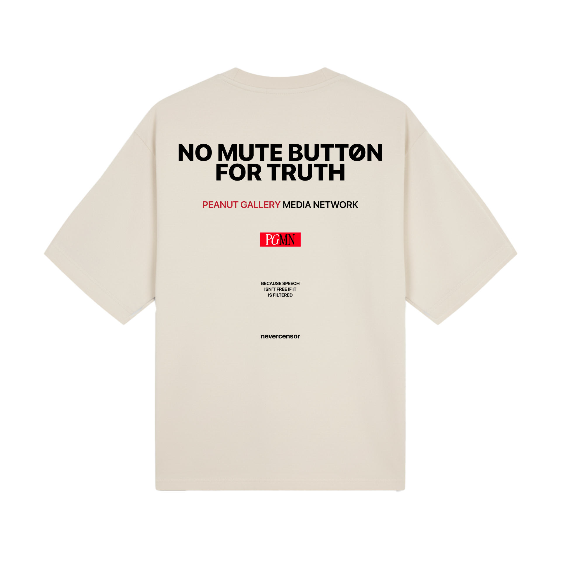 “No Mute Button for Truth” Shirt - Boxy in Oat