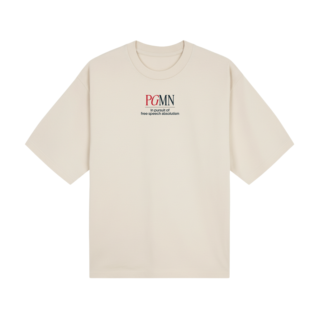 PGMN "Free Speech Club" Quote Shirt - Boxy in Oat