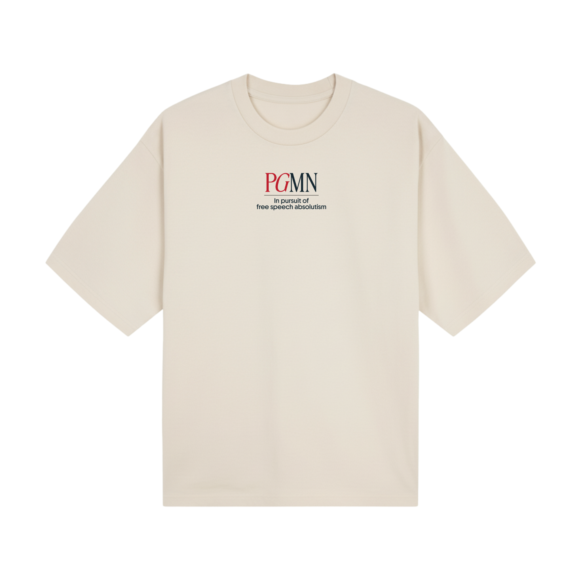 PGMN "Free Speech Club" Quote Shirt - Boxy in Oat