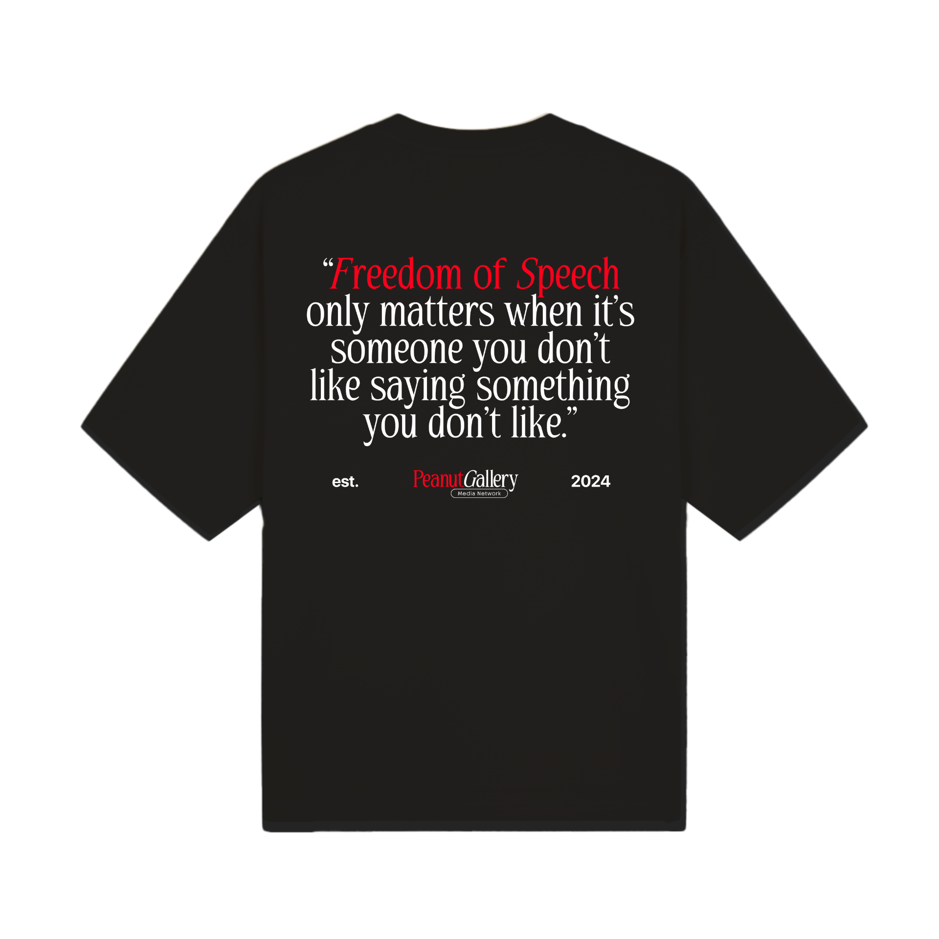 PGMN "Free Speech Club" Quote Shirt - Black or White