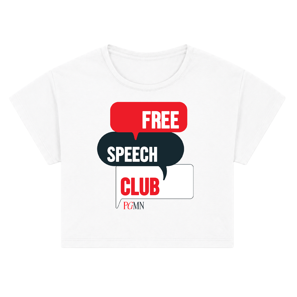 Free Speech Club Bubble Crop Top (Black or White)