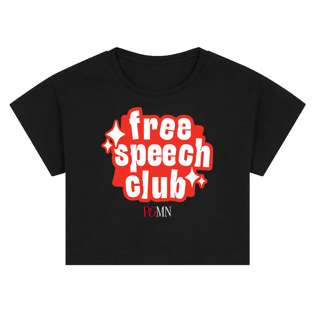 Free Speech Club Spark Crop Top (Black or White)