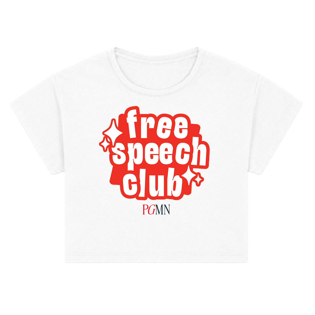 Free Speech Club Spark Crop Top (Black or White)