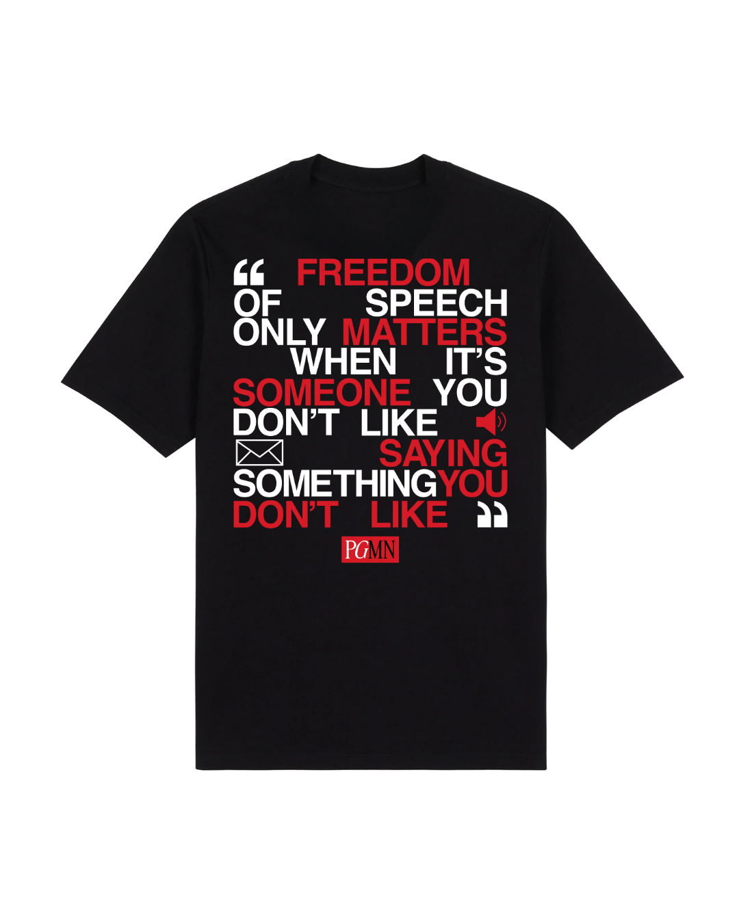 PGMN “Freedom of Speech” Statement Tee - BLACK