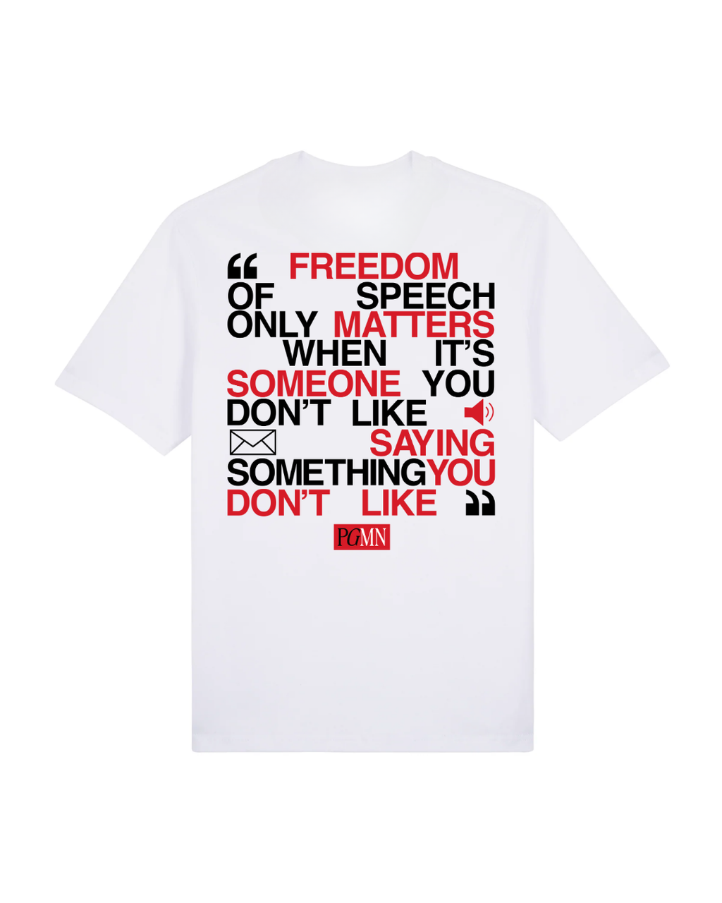 PGMN “Freedom of Speech” Statement Tee - White